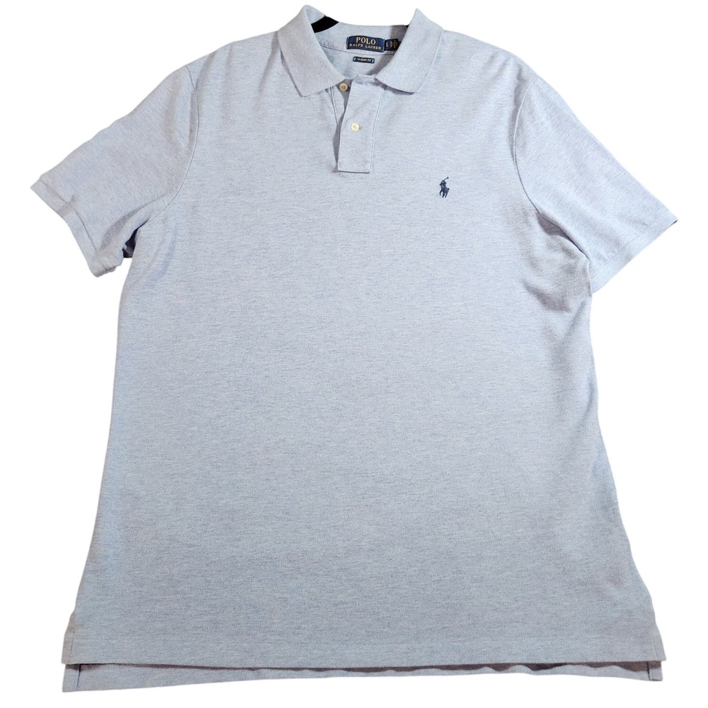 Polo Ralph Lauren Classic Fit Polo in Heathered Light Blue Size Large - Picture 1 of 7